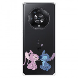 Funda para Huawei Honor Magic4 Lite Oficial de Disney Angel & Stitch Beso - Lilo & Stitch