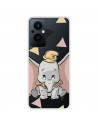 Funda para Oppo Reno8 Lite 5G Oficial de Disney Dumbo Silueta Transparente - Dumbo