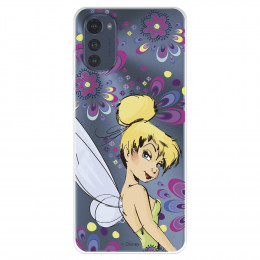 Funda para Motorola Moto E32 Oficial de Disney Campanilla Flores - Peter Pan