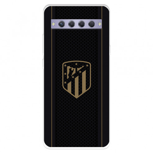 Funda para TCL 10 Plus del Atlético de Madrid Escudo Dorado Fondo Negro  - Licencia Oficial Atlético de Madrid