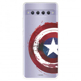 Funda para TCL 10 Plus Oficial de Marvel Capitán América Escudo Transparente - Marvel