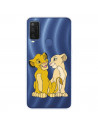 Funda para Alcatel 1 L Pro Oficial de Disney Simba y Nala Silueta - El Rey León