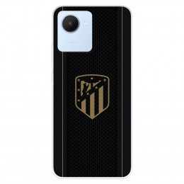 Funda para Realme C30 del Atlético de Madrid Escudo Dorado Fondo Negro  - Licencia Oficial Atlético de Madrid