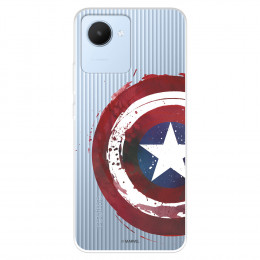 Funda para Realme C30 Oficial de Marvel Capitán América Escudo Transparente - Marvel