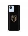 Funda para Realme Narzo 50i Prime del Atlético de Madrid Escudo Dorado Fondo Negro  - Licencia Oficial Atlético de Madrid