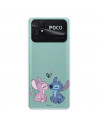 Coque pour Xiaomi Poco C40 Officielle de Disney Angel & Stitch Bisou - Lilo & Stitch