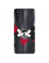 Funda para Motorola Moto G52 Oficial de Disney Mickey y Minnie Beso - Clásicos Disney