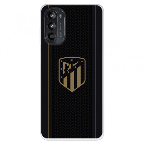 Funda para Motorola Moto G52 del Atlético de Madrid Escudo Dorado Fondo Negro  - Licencia Oficial Atlético de Madrid