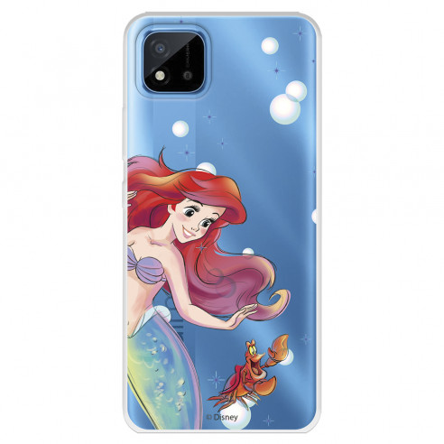 Funda para Realme Narzo 50 Oficial de Disney Ariel y Sebastián Burbujas - La Sirenita