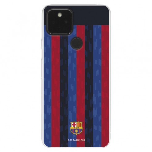 Funda para Google Pixel 5A del FC Barcelona Fondo Rayas Verticales  - Licencia Oficial FC Barcelona