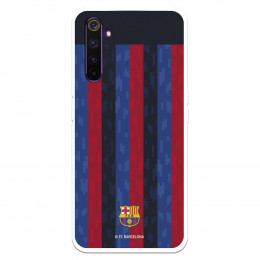 Funda para Realme 6 Pro del FC Barcelona Fondo Rayas Verticales  - Licencia Oficial FC Barcelona