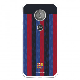 Funda para Motorola Moto E5 del FC Barcelona Fondo Rayas Verticales  - Licencia Oficial FC Barcelona