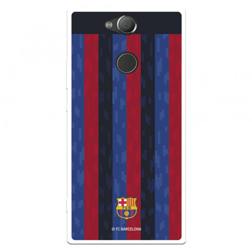 Funda para Sony Xperia XA2 del FC Barcelona Fondo Rayas Verticales  - Licencia Oficial FC Barcelona