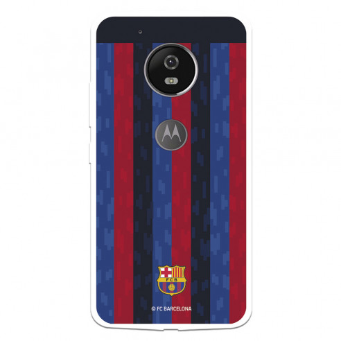 Funda para Motorola Moto G5 del FC Barcelona Fondo Rayas Verticales  - Licencia Oficial FC Barcelona