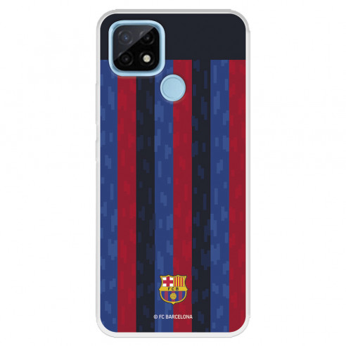 Funda para Realme C21 del FC Barcelona Fondo Rayas Verticales  - Licencia Oficial FC Barcelona