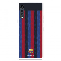 Funda para LG Velvet 5G del FC Barcelona Fondo Rayas Verticales  - Licencia Oficial FC Barcelona