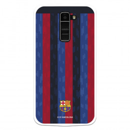 Funda para LG K10 del FC Barcelona Fondo Rayas Verticales  - Licencia Oficial FC Barcelona