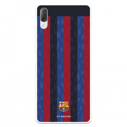 Funda para Sony Xperia L3 del FC Barcelona Fondo Rayas Verticales  - Licencia Oficial FC Barcelona