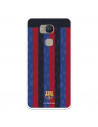 Funda para BQ Aquaris V del FC Barcelona Fondo Rayas Verticales  - Licencia Oficial FC Barcelona