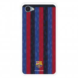 Funda para LG Q6 del FC Barcelona Fondo Rayas Verticales  - Licencia Oficial FC Barcelona