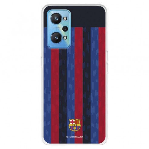 Funda para Realme GT Neo 2 del FC Barcelona Fondo Rayas Verticales  - Licencia Oficial FC Barcelona