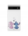 Funda para Google Pixel 6A Oficial de Disney Angel & Stitch Beso - Lilo & Stitch