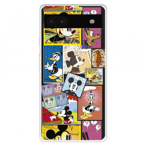 Funda para Google Pixel 6A Oficial de Disney Mickey Comic - Clásicos Disney