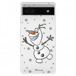 Funda para Google Pixel 6A Oficial de Disney Olaf Transparente - Frozen