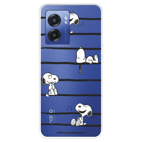 Funda para Realme Narzo 50 5G Oficial de Peanuts Snoopy rayas - Snoopy