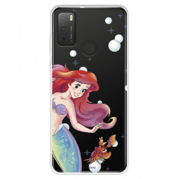 Funda para TCL 20Y Oficial de Disney Ariel y Sebastián Burbujas - La Sirenita