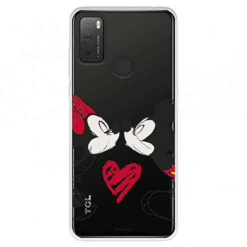 Funda para TCL 20Y Oficial de Disney Mickey y Minnie Beso - Clásicos Disney