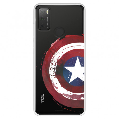 Funda para TCL 20Y Oficial de Marvel Capitán América Escudo Transparente - Marvel