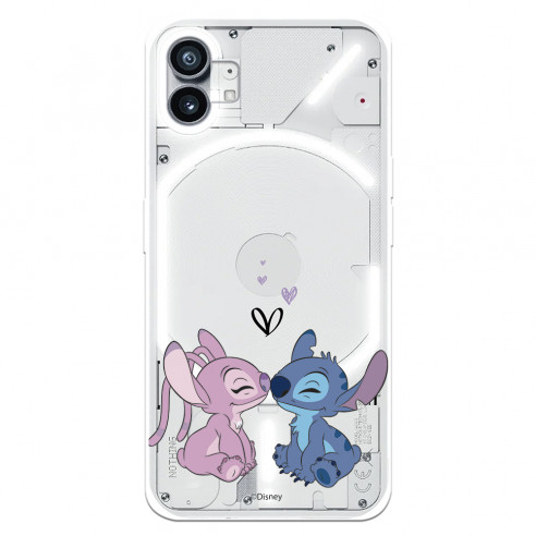 Coque pour Nothing Phone 1 Officielle de Disney Angel & Stitch Bisou - Lilo & Stitch