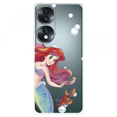 Coque pour Honor 70 Officielle de Disney Ariel et Sébastien Bulles - La Petite Sirène