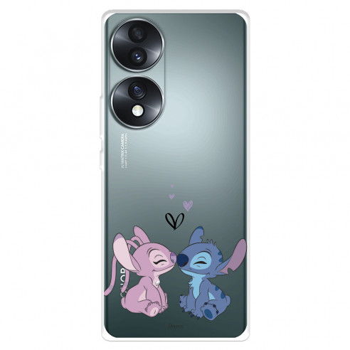 Coque pour Honor 70 Officielle de Disney Angel & Stitch Bisou - Lilo & Stitch