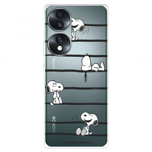 Coque pour Honor 70 Officielle de Peanuts Snoopy Lignes - Snoopy