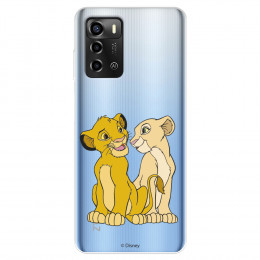 Funda para ZTE Blade A72 Oficial de Disney Simba y Nala Silueta - El Rey León