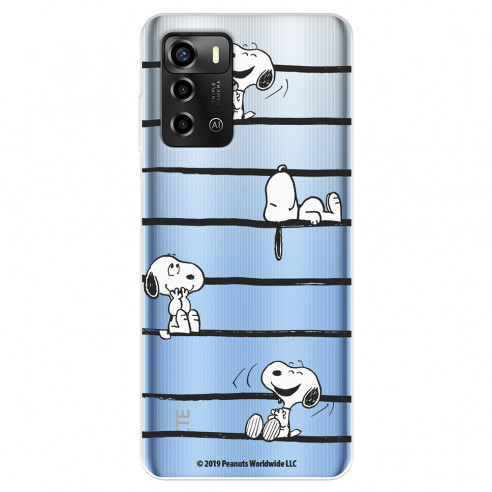 Funda para ZTE Blade A72 Oficial de Peanuts Snoopy rayas - Snoopy