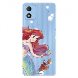 Funda para TCL 305i Oficial de Disney Ariel y Sebastián Burbujas - La Sirenita