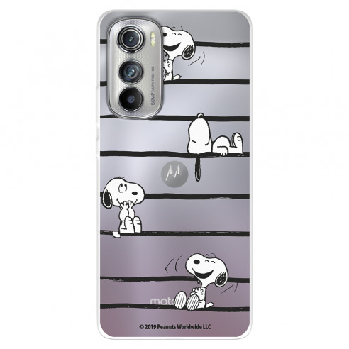 Funda para Motorola edge 30 Oficial de Peanuts Snoopy rayas - Snoopy