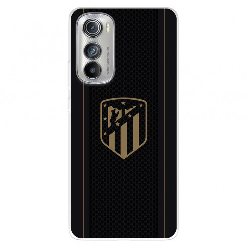 Funda para Motorola edge 30 del Atlético de Madrid Escudo Dorado Fondo Negro  - Licencia Oficial Atlético de Madrid