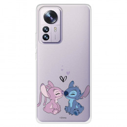 Funda para Xiaomi 12X Oficial de Disney Angel & Stitch Beso - Lilo & Stitch