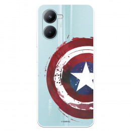 Funda para Realme C33 Oficial de Marvel Capitán América Escudo Transparente - Marvel