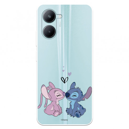 Funda para Realme C33 Oficial de Disney Angel & Stitch Beso - Lilo & Stitch