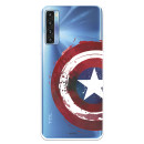 Funda para TCL 20L Oficial de Marvel Capitán América Escudo Transparente - Marvel