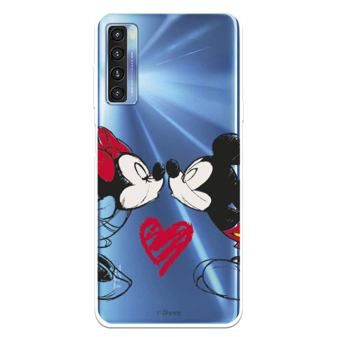 Funda para TCL 20L Plus Oficial de Disney Mickey y Minnie Beso - Clásicos Disney