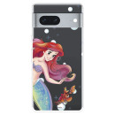 Funda para Google Pixel 7 5G Oficial de Disney Ariel y Sebastián Burbujas - La Sirenita