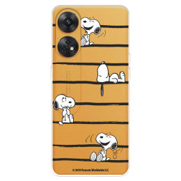 Funda para Oppo Reno 8T Oficial de Peanuts Snoopy rayas - Snoopy