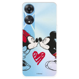 Funda para Oppo A78 5G Oficial de Disney Mickey y Minnie Beso - Clásicos Disney