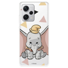 Funda para Xiaomi Redmi Note 12 5G Oficial de Disney Dumbo Silueta Transparente - Dumbo
